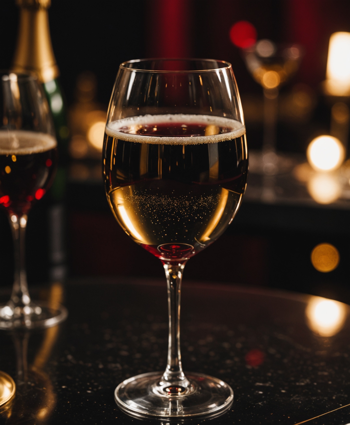 Khalum Lounge Club — copa de champagne en detalle